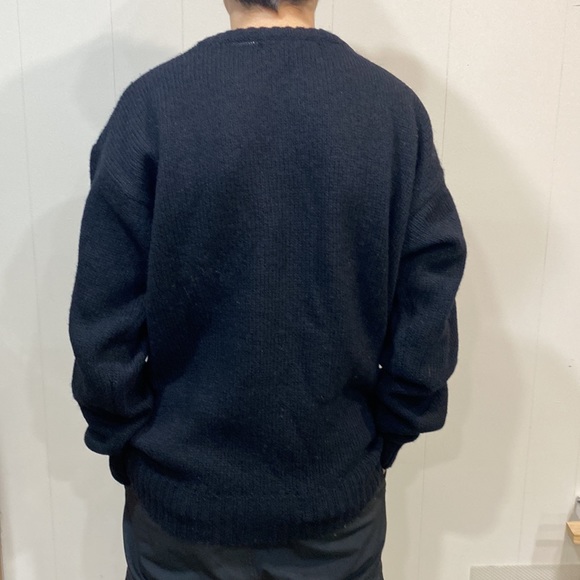 Vintage Cricketeer Virgin Wool Crew Pullover Sweater Black in size M Unisex - Picture 3 of 11